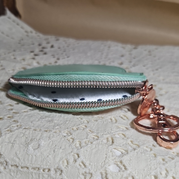 Dabney Lee Monstera Leaf Keychain Pouch in Cream and Mint - Picture 6 of 7